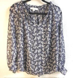 Long sleeve sheer butterfly blouse ruffle collar and sleeves cottagecore floaty